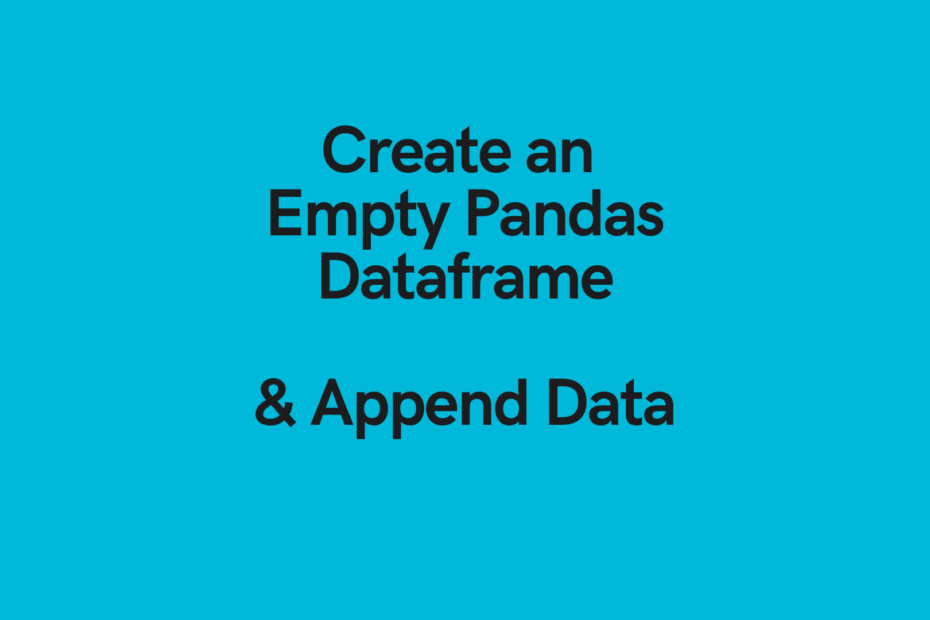 Empty Pandas Dataframe Cover Image