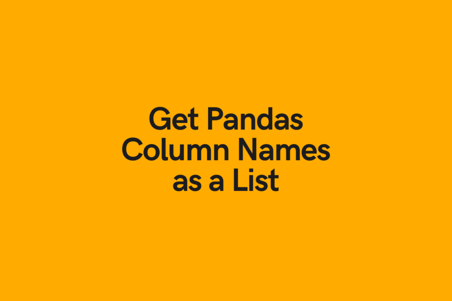 Get Pandas Column Names Cover Image