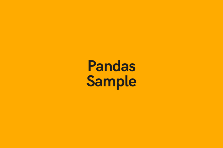 Pandas Sample Dataframe Cover Image