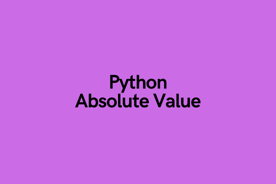 Python Absolute Value Cover Image