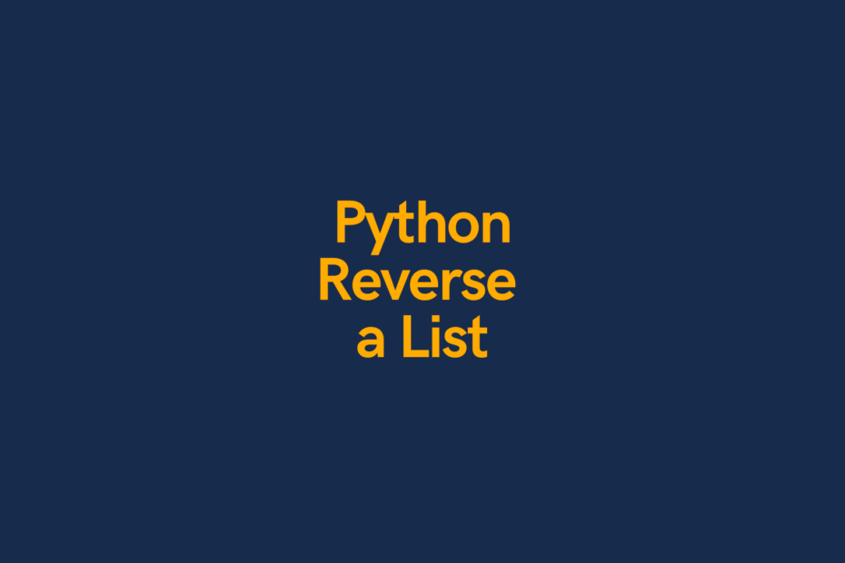 Python Reverse a List Cover Image