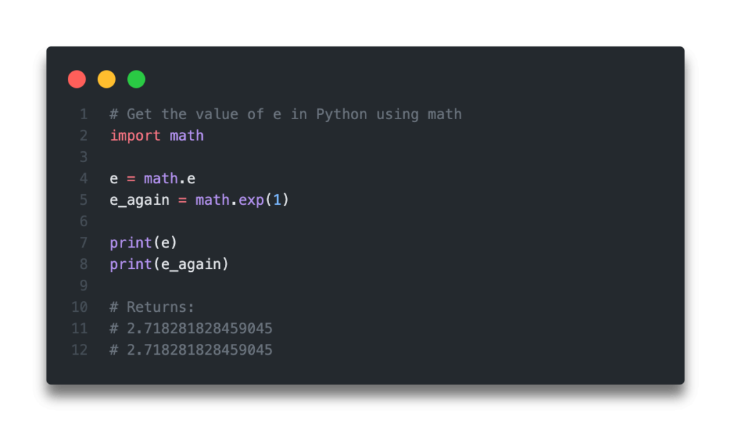 Quick Answer Python e Euler's Number