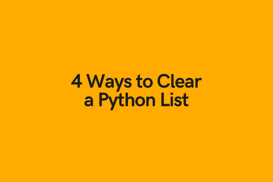 Python Clear List Cover Image