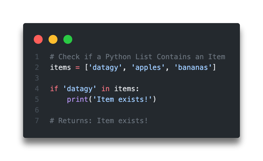Python Check If List Contains An Item Datagy
