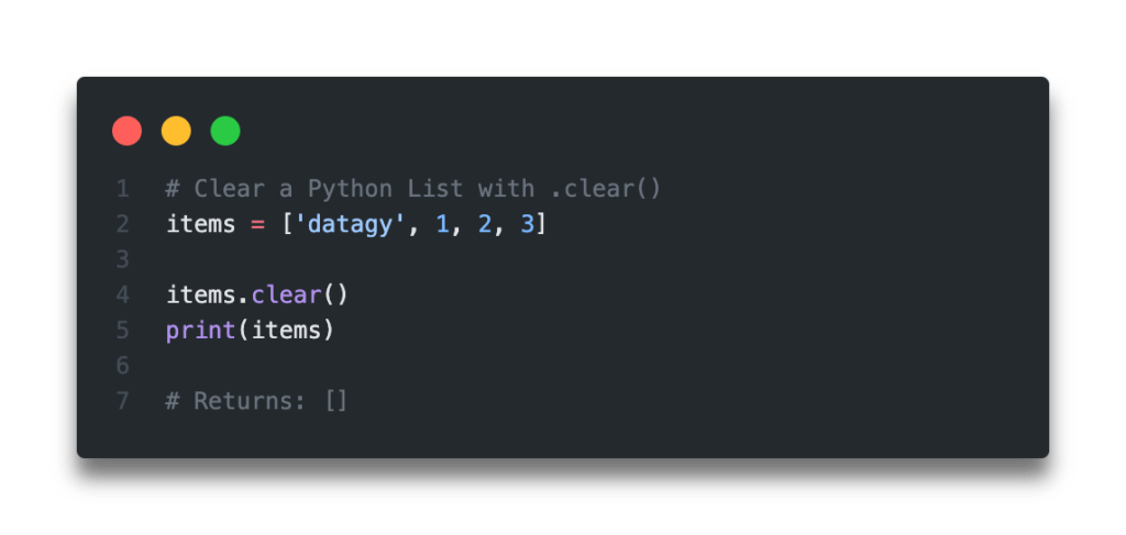 Quick Answer - Python Clear List