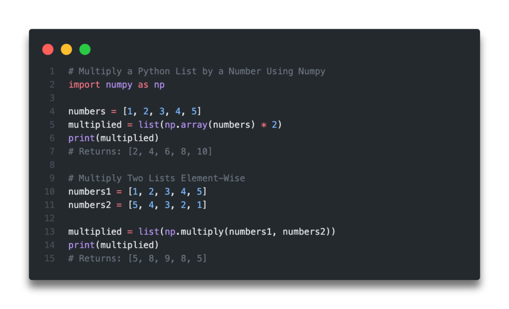 Quick Answer - Python Multiply Lists By Number or Element-Wise
