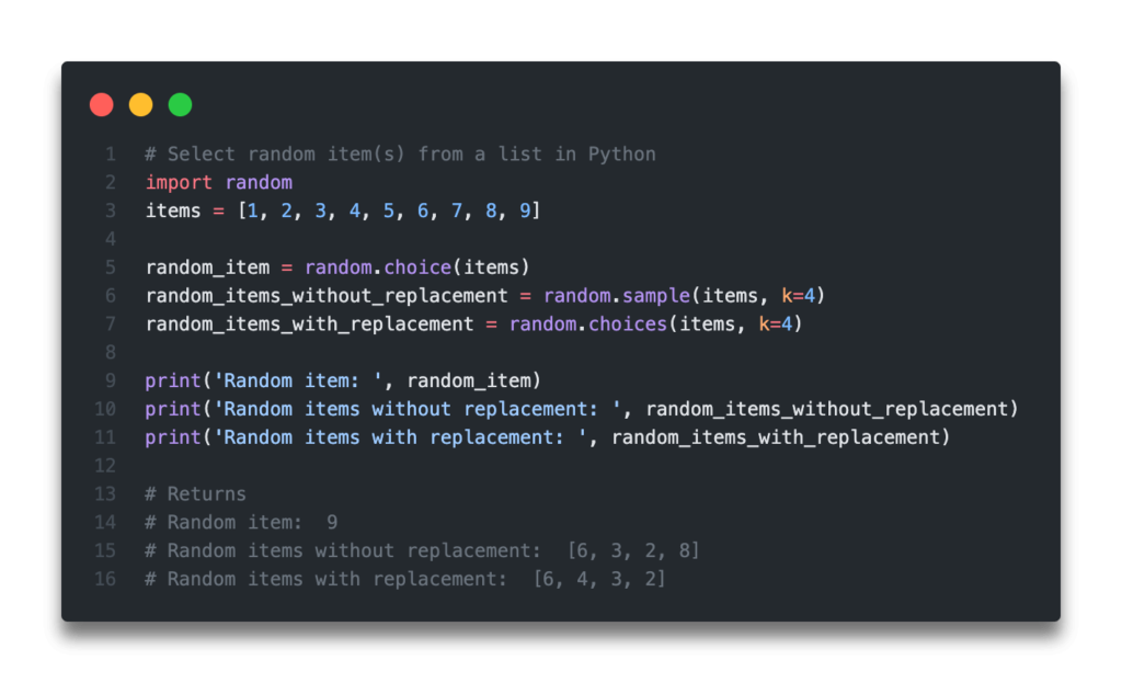 Instrument Speak to Ripe Python: Select Random Element from a List • datagy